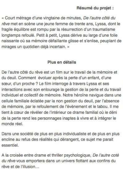 Film DE L'AUTRE COTE DU REVE - R.Lebrun : Eliane